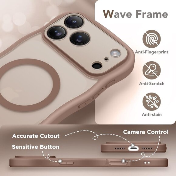 Women Clear Brown Iphone 17 Pro Max Case Full Camera Protection Mag Safe - Picture 8 of 9